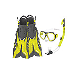 Image of Body Glove Fiji Mask/Snorkel/Fin Snorkeling Set - Citron/Grey 70BB7C3C