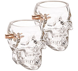 Image of 2 Monkey Trading Headshot Skull Whiskey Glass w/.308 Bullet