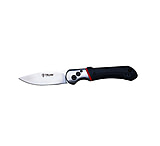 Image of Cupped Waterfowl Outdoors Telum Tremor Tactical Automatic Knife 3-1/2 Drop Point Blade Black 43401B7A