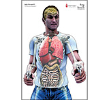 Image of Action Target Bag of Bones, Man w/ Two Guns Anatomical Paper Target, 100 Pack