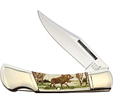 Image of Alaska Scrimshaw Connection Moose Lockback Folding Knife