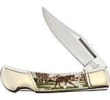 Image of Alaska Scrimshaw Connection Wolf Lockback Folding Knife