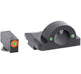 AmeriGlo Ghost Ring Night Sight Set, Glock, Orange Outline, 140 in Wide Front, Green Tritium, 2 - Dot White Outline, Full Ring Rear, GL-224