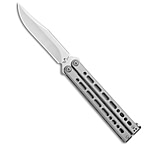Image of Bear Ops Bear Song VIII Butterfly Knife Gray Clip Point 4.5 Satin *DISC* 4F68ACE8