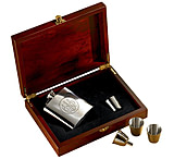Image of Beretta Set Of 6 Oz Flsk, 3 Glasses In A Wood Box