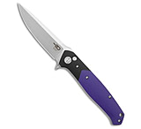 Image of Bestech Knives Swordfish Button Lock Knife Purple/Black G-10 3.875 Satin 8D803C97