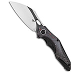 Image of Bestech Knives Bestech Nogard Frame Lock Knife Titanium/Red Marble CF 3.3 Two Tone BBCCE009