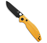 Image of Bestech Knives Bestechman Angry Owl Button Lock Knife Yellow G-10 3.25 Black PVD BMK12A-2 D0343A00