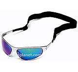 Image of Body Specs Baruffaldi Series String Sunglasses with Aluminum Frame and Larger Blue Mirror/Grey Lens