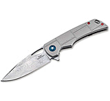 Image of Boker 01BO910DAM P-51 Damast 3.35" Drop Point Plain Silver Acid Etch Damascus B