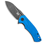 Image of BucknBear Buck N Bear Blue Fin Frame Lock Knife Titanium/Blue G-10 3 Black SW F054C722