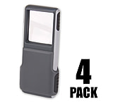 Image of Carson MiniBright 3x Pocket LED Magnifier Loupe, 4 Pack