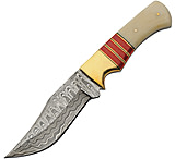 Image of Damascus Admiral Fixed Blade Bone Red