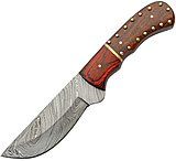 Image of Damascus Studded WoSkinner 4.50 in Damascus Steel Fixed Blade Knife
