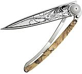 Image of Deejo 37g Tattoo Linerlock Pheasant 3.75 in Stainless Steel Folding Knife