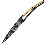 Image of Deejo Tattoo Linerlock 37g GoLuck 3.75 in Stainless Steel Folding Knife
