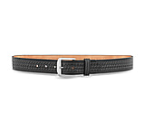 Image of DutyMan 1-1/2inch Basketweave Black Leather Garrison Belt With Nickel Buckle DTY-1521-46-9021