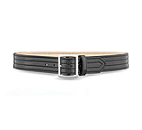 Image of DutyMan 1-3/4inch Hi-gloss Leather 4 Row Stitch Garrison Belt W/ Solid Brass/nickel DTY-4631-58-9061