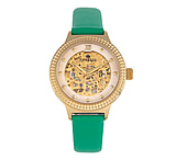 Image of Empress Alice Automatic MOP Skeleton Dial Leather-Band Watch