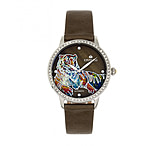Image of Empress Diana Automatic Engraved MOP Leather-Band Watch