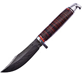 Image of Frost Stacked Leather 3.75 in Damascus Steel Fixed Blade Knife