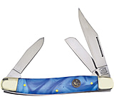 Image of Frost Large Stockman Blue Resin Crowing Rooster Folding Knife