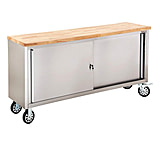 Image of Grizzly Industrial Drawer Stainless Steel Industrial Cabinet w/Wood Top