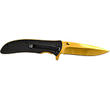 Image of Guard Dog Security Guard Dog Knife Blk G10 Handle Gold Blade Folder 3.5&quot; Blade!