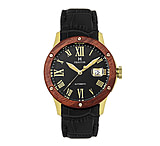 Image of Heritor Automatic Everest Wooden Bezel Leather Band Watch /Date