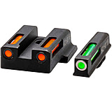 HiViz LiteWave H3 Tritium/Litepipe Night Sights, Smith & Wesson M&P 380 Shield EZ, Green Front w/ White Ring, Orange Rear, Black, EZN421
