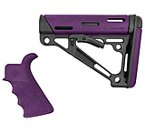 Hogue AR15/M16 Collapsible Buttstock/Beavertail Grip Kit w/ Finger Grooves, Fits Mil-Spec Buffer Tube, Purple Rubber 15656