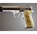 Image of Hogue Beretta 92 Handgun Grip Tribal Aluminum - Green Anodized 92111
