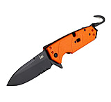 Image of Hogue Xrt 3.75inch First Response Tool Folder Spear Point Blade Partially Serrated Flipper Black Finish G10 Scales - Orange