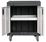 Image of Homak 2 Door Mobile Cabinet w/ Gliding Shelf
