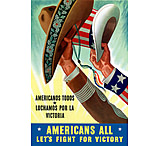 Image of iCanvas Americanos Todos Luchamos Por La Victoria Vintage War Poster by Stocktrek Images - Canvas Print