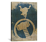 Image of iCanvas Avengers Assemble: Thor Distressed Silhouette Classic Icon Art by Marvel Comics Canvas Print