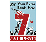 Image of iCanvas WWII Propaganda Poster Of Soldiers Raising The American Flag by Stocktrek Images - Canvas Print