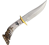 Image of Ken Richardson Knives Bowie Crown Horn Handle 5 in Fixed Blade Knife