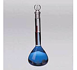 Image of Kimble/Kontes KIMAX Brand Volumetric Flasks with [ST] Glass Stopper, Red Stripe, Class A 28013 50, Pack of 6