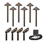 Image of Malibu 10pc Outdoor Light Kit - 6x 10 and 4x 20 Watt Halogen Outdoor Lights