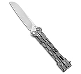 Image of Mantis Dexter Sheepsfoot Balisong Butterfly Knife Titanium 4.5 Satin *DISC* 5D650A3D