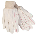Image of MCR Safety Double Palm Work Gloves, 18oz Corded Cotton Polyester Blend, Clute Pattern with Straight Thumb, Knit Wrist