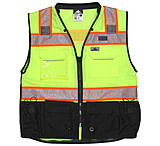 Image of MCR Safety Hi Vis Reflective Safety Vest, ANSI 107 Type R Class 2, 3in Silver Reflective, Zipper Front Closure, Back Plan Pocket, Solid Front Mesh Back