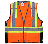 Image of MCR Safety Hi Vis Reflective Safety Vest, ANSI Type R Class 2, CSA Z96 Class 2, Mesh with 3in Silver Stripes, Zipper Front Closure