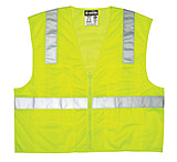 Image of MCR Safety Hi Vis Reflective Safety Vest, ANSI Type R Class 2, Mesh Back with Solid Front, Zipper Front, 2in Silver Stripes