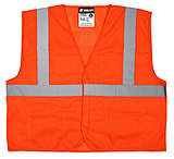 Image of MCR Safety Hi Vis Reflective Safety Vest, ANSI Type R Class 2, Mesh with 2in Silver Stripes, Hook and Loop Front Closure, Limited Flammability
