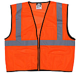 Image of MCR Safety Hi Vis Reflective Safety Vest, ANSI Type R Class 2, Mesh with 2in Silver Stripes, Zipper Front Closure, 2 outer and 1 Inner Pocket