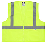 Image of MCR Safety Hi Vis Reflective Safety Vest, ANSI Type R Class 2, Mesh with 2in Silver Stripes, Zipper Front Closure and 3 Pockets