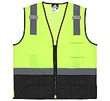 Image of MCR Safety Hi Vis Reflective Safety Vest, ANSI Type R Class 2, Mesh with 2in Silver Stripes, Zipper Front