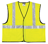 Image of MCR Safety Hi Vis Reflective Safety Vest, ANSI Type R Class 2, Solid with 2in Silver Stripes, Hook and Loop Front Closure, Limited Flammability
